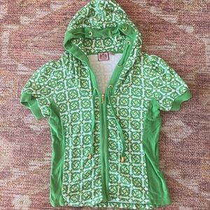 Juicy Couture Green Terry Cloth Short Sleeve Jacket
